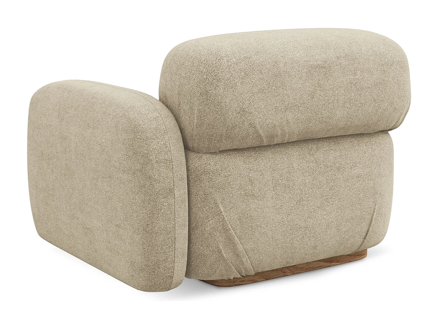 Module avec accoudoirs droit en tissu bouclette - beige - AILANI