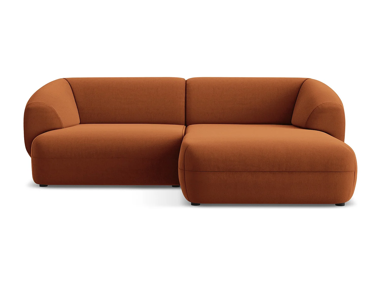 2,5-Sitzer Modulares Ecksofa - Ecke Rechts - Samt - Terrakotta - MOANA