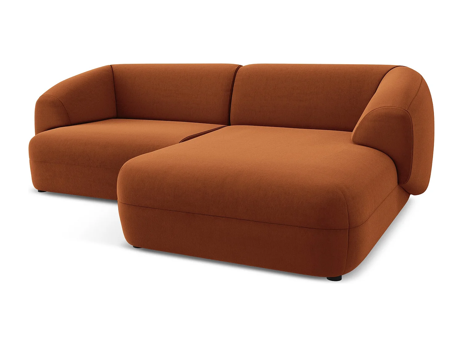 2,5-Sitzer Modulares Ecksofa - Ecke Rechts - Samt - Terrakotta - MOANA