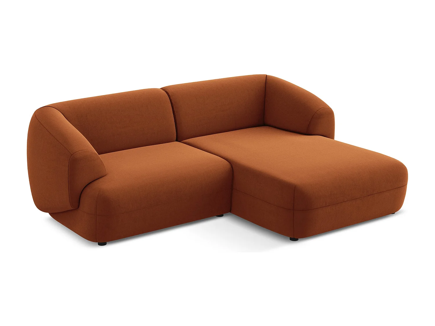 2,5-Sitzer Modulares Ecksofa - Ecke Rechts - Samt - Terrakotta - MOANA