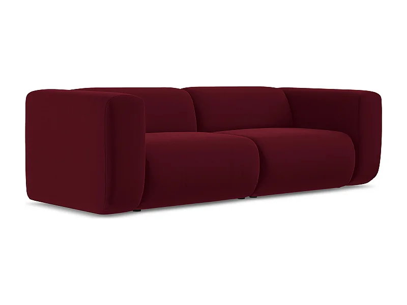 Driezits modulaire bank van bourgondië velours - EKAHI