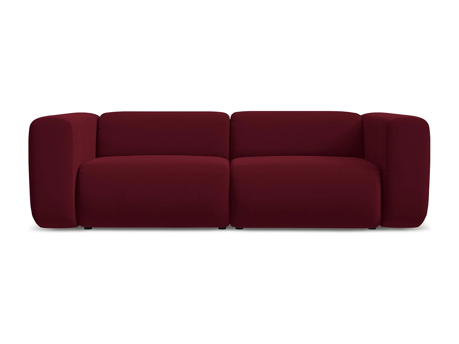 Driezits modulaire bank van bourgondië velours - EKAHI