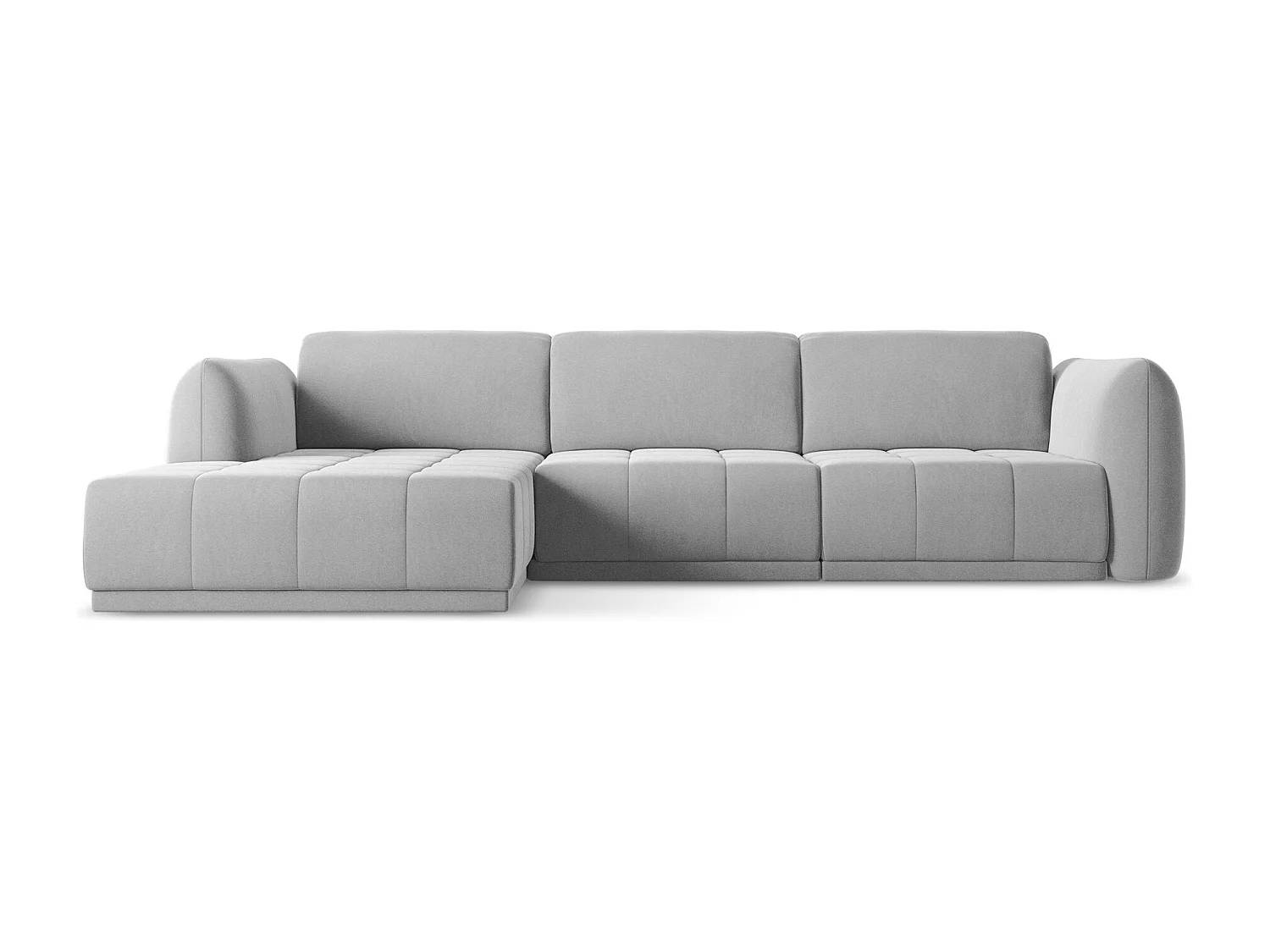 Ecksofa - Ecke Links - Samt - Grau - HOKU