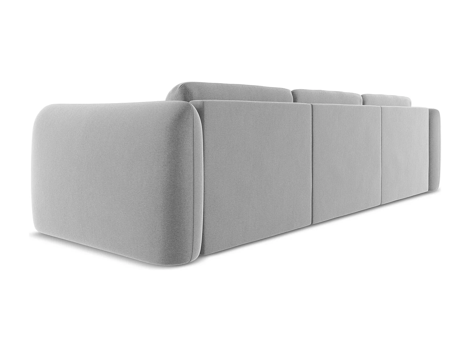 Ecksofa - Ecke Links - Samt - Grau - HOKU