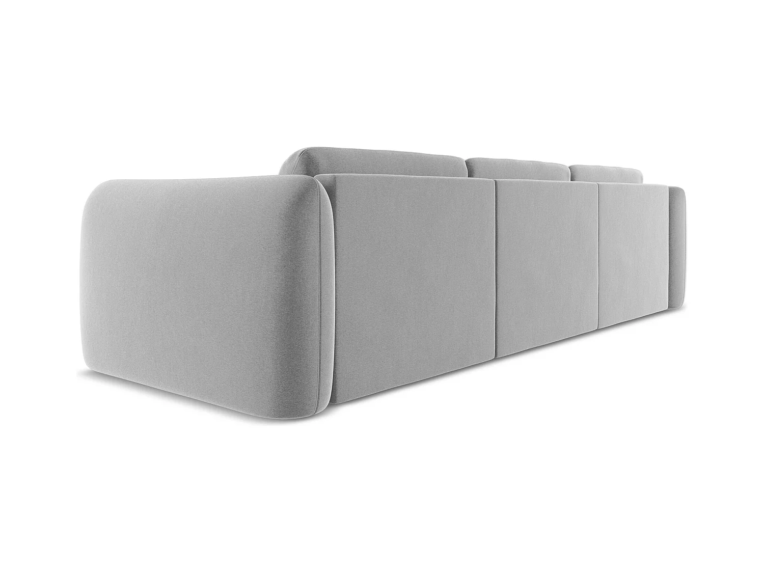 Canapé d'angle gauche en velours - gris - HOKU