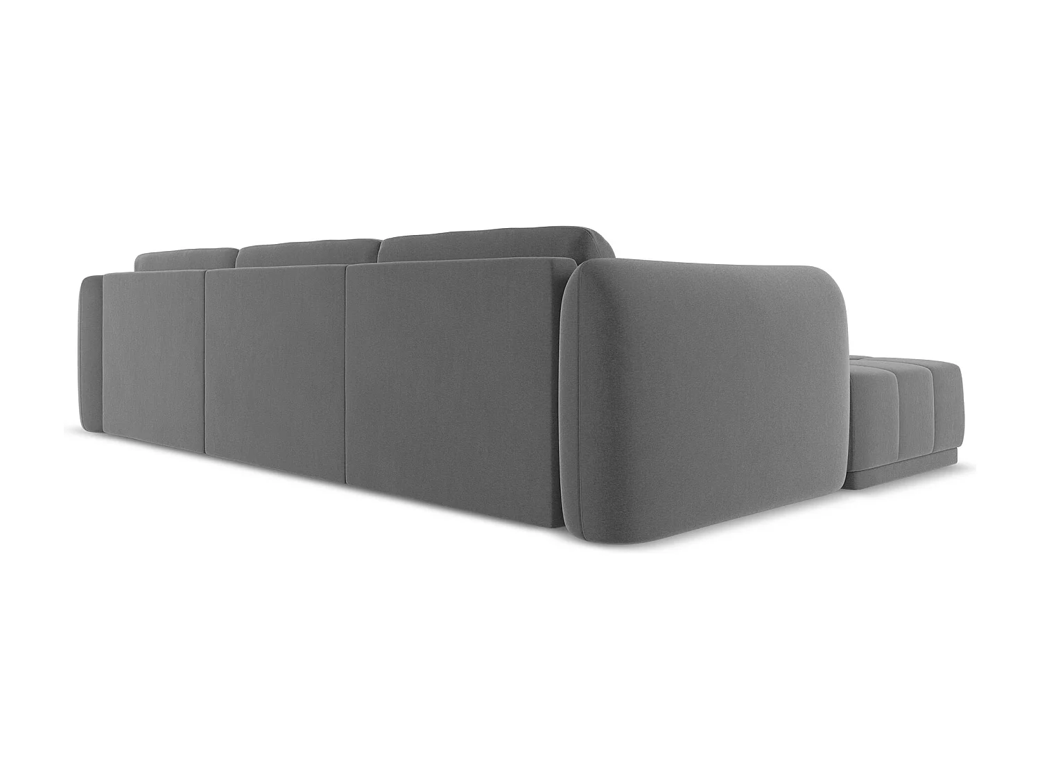 Canapé d'angle gauche en velours - gris - HOKU