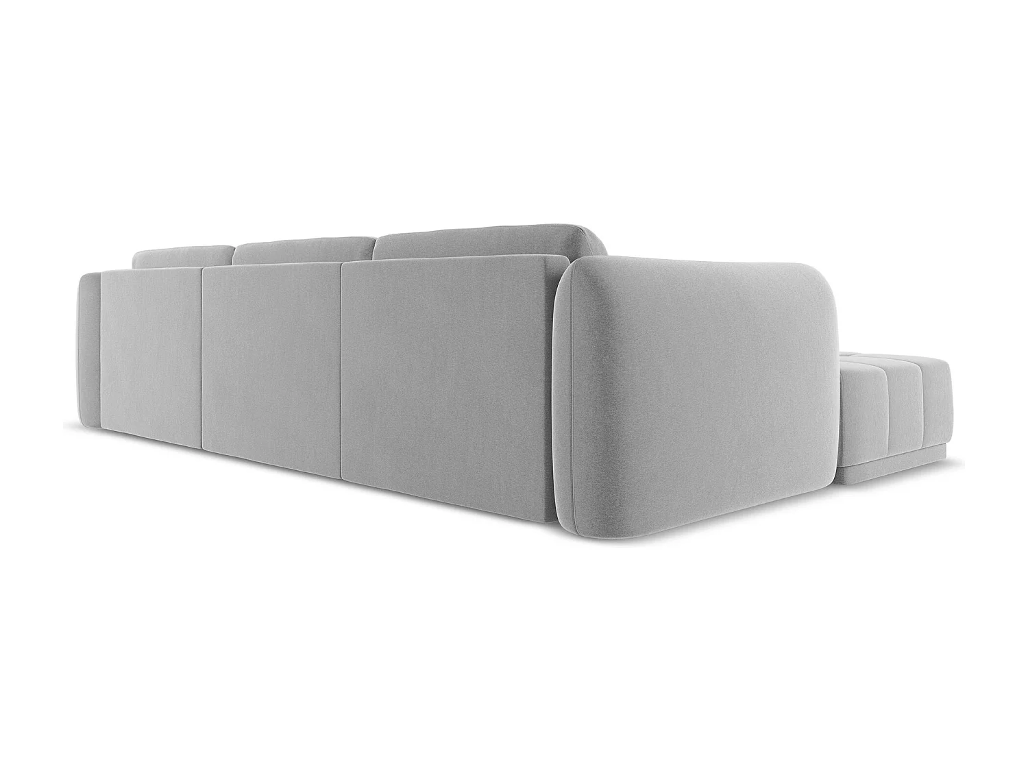 Canapé d'angle gauche en velours - gris - HOKU