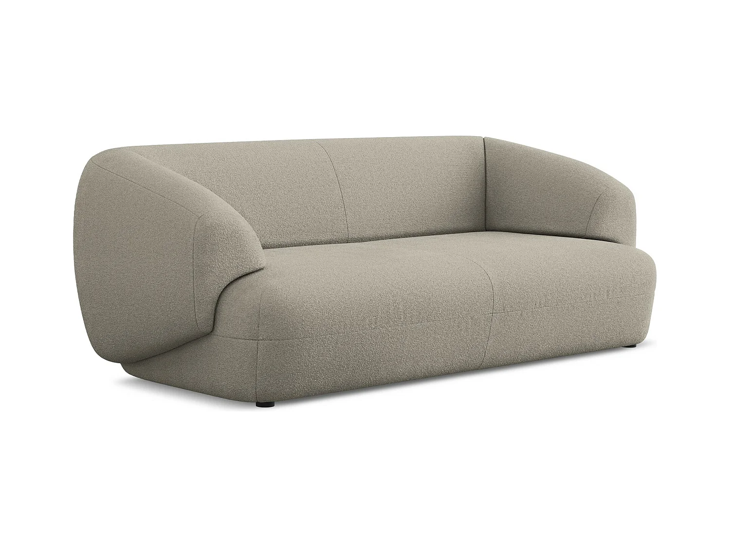 Canapé 3 places en tissu bouclette - beige foncé - MOANA