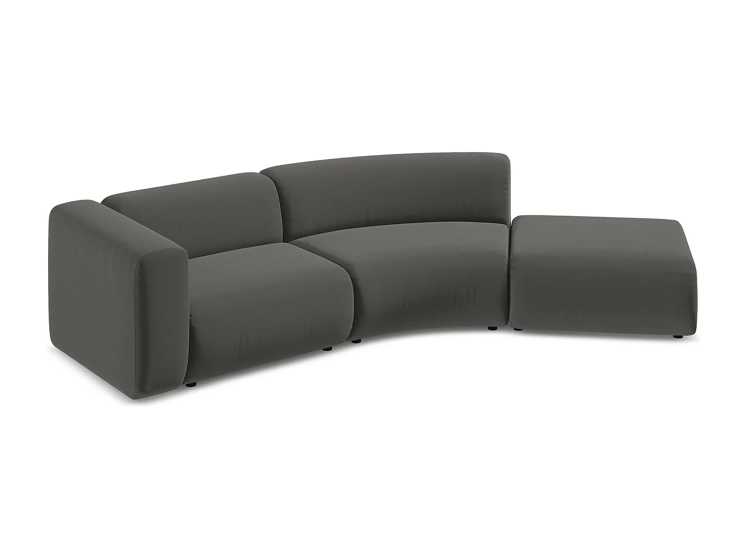 4-osobowa kanapa modułowa prawa - z tkaniny welwetowej - stalowy - EKAHI