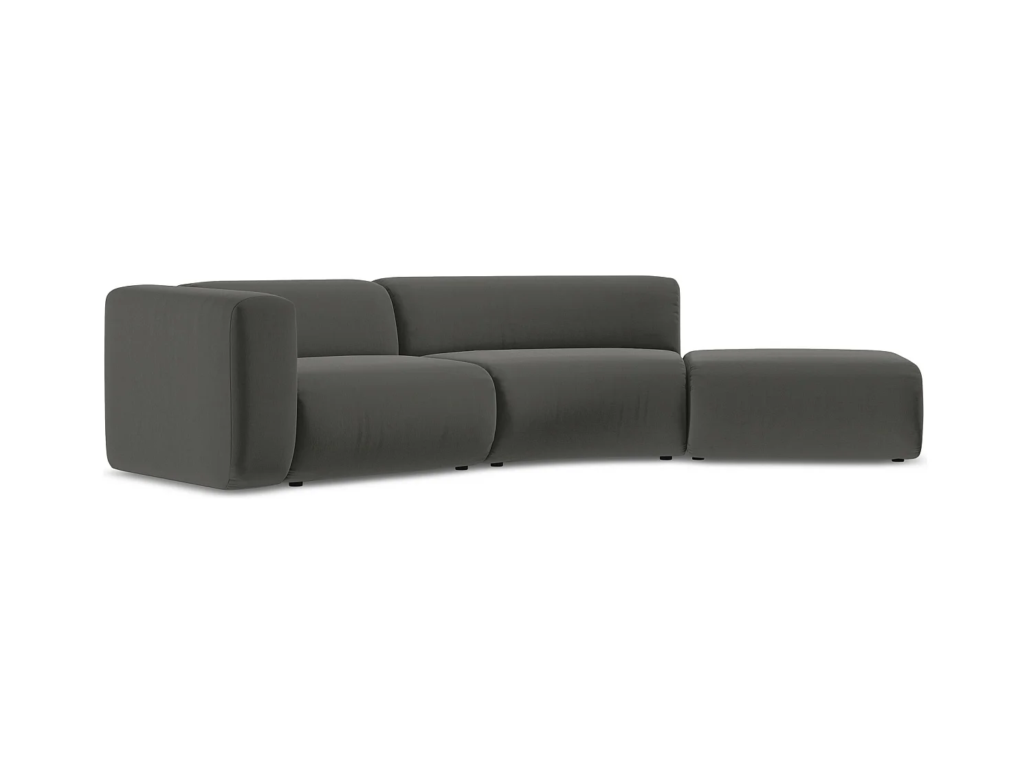 Vierzits modulaire bank rechts van staal velours - EKAHI
