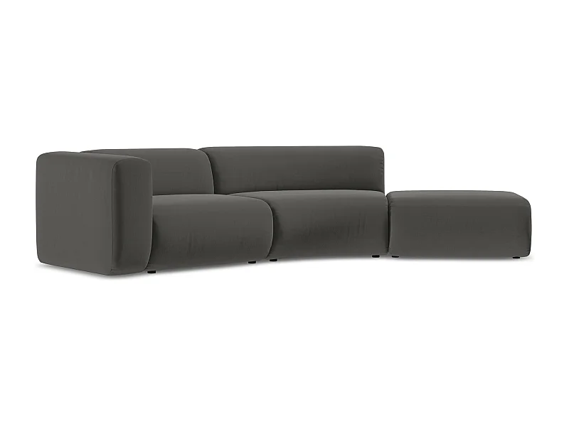 4-Sitzer Sofa Rechts - - Samt - Stahl - EKAHI