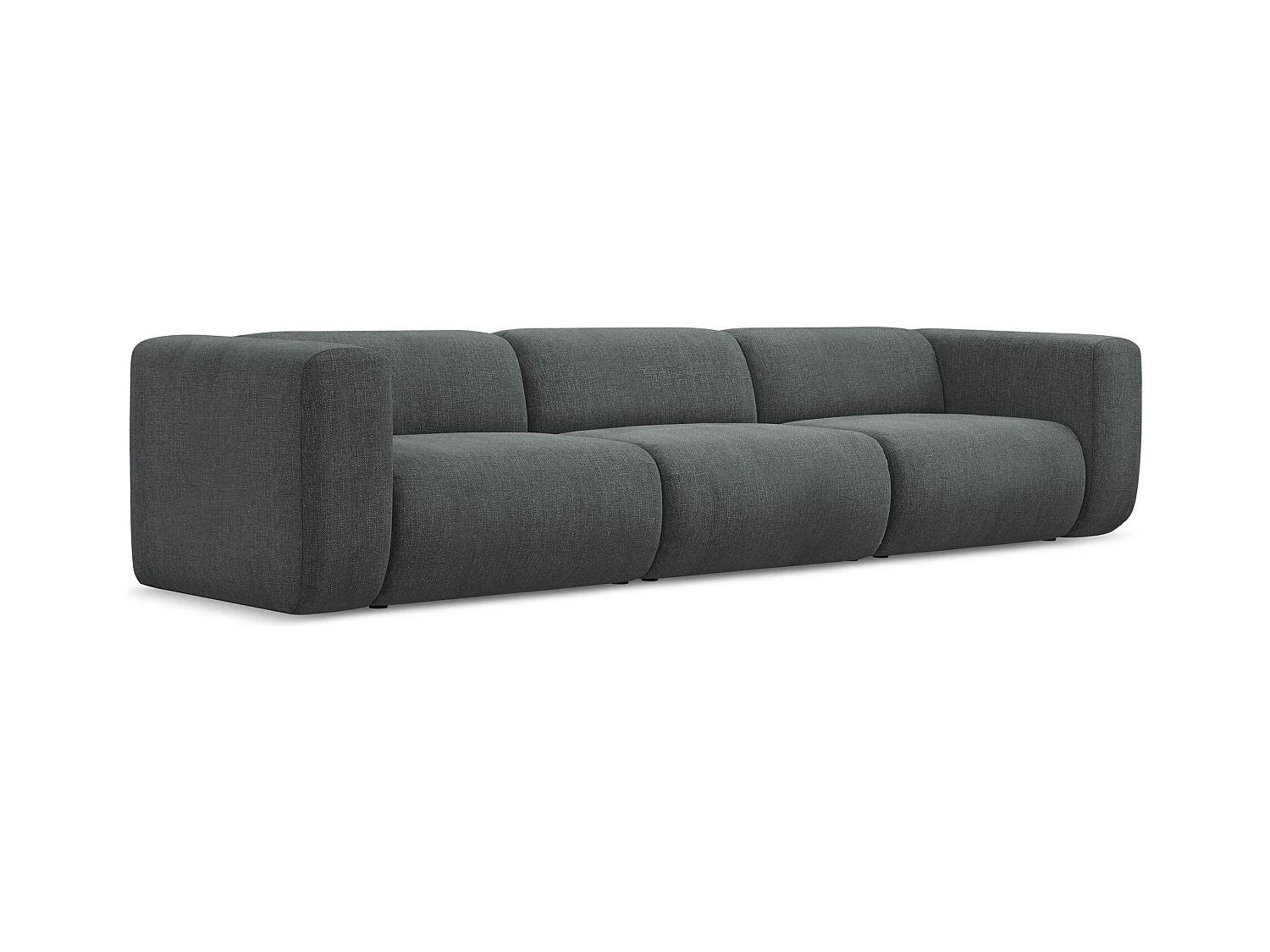 Canapé modulable 4 places en tissu chenille - graphite - EKAHI