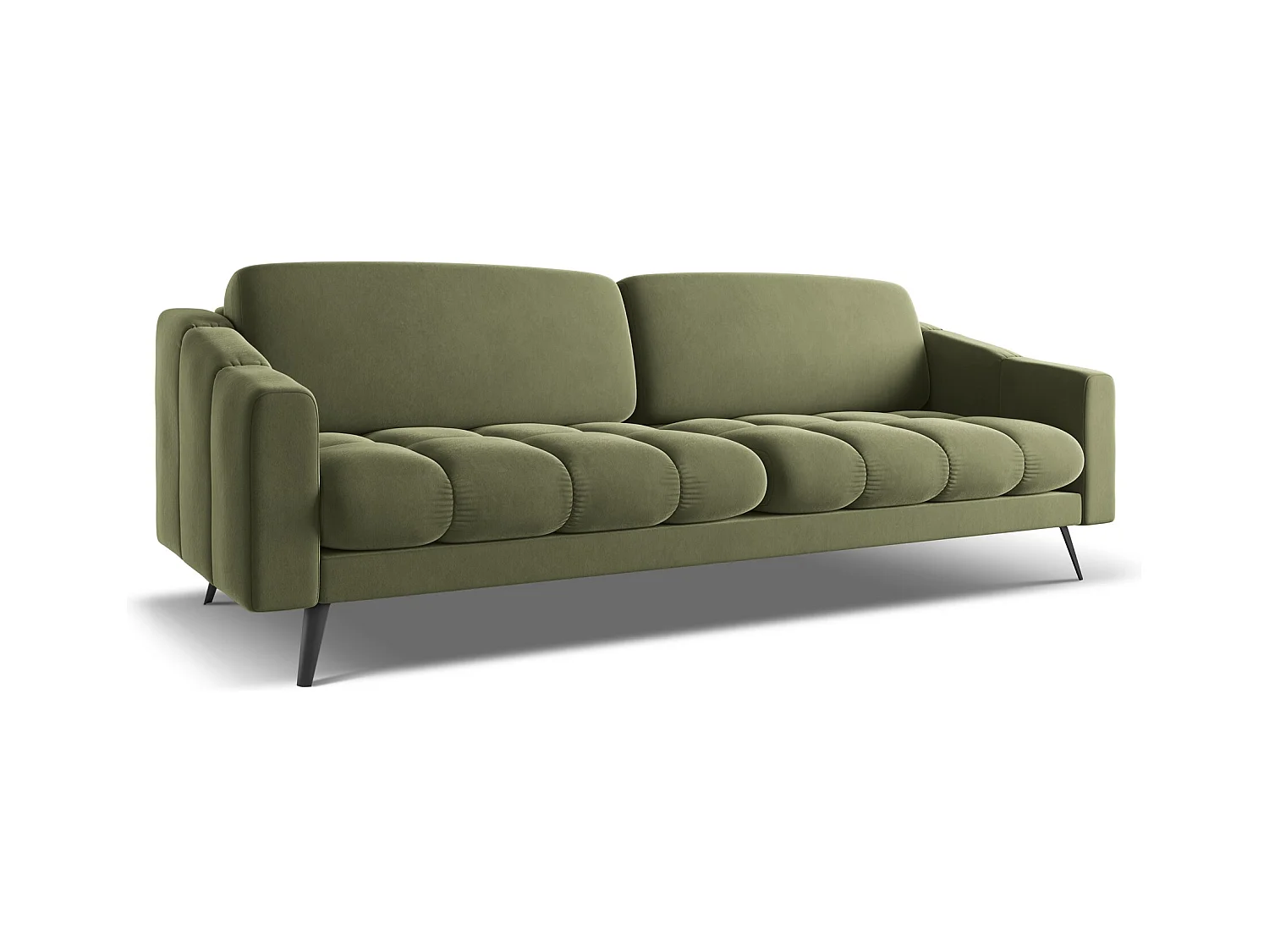 4-Sitzer Sofa - - Samt - Olive - NALU