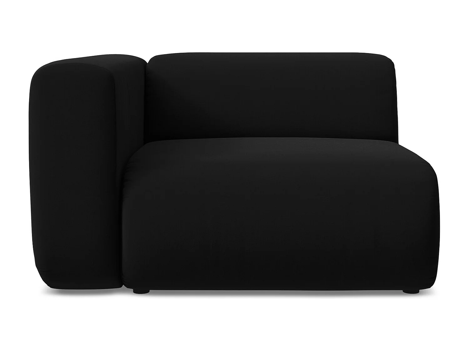 Module avec accoudoirs gauche en velours - noir - EKAHI