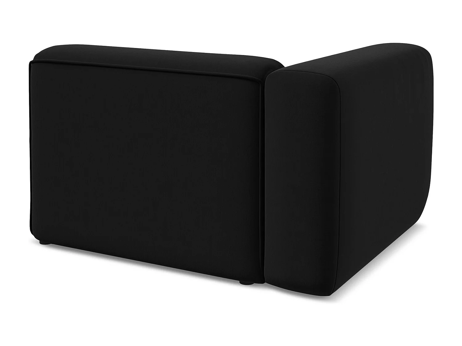 Module avec accoudoirs gauche en velours - noir - EKAHI