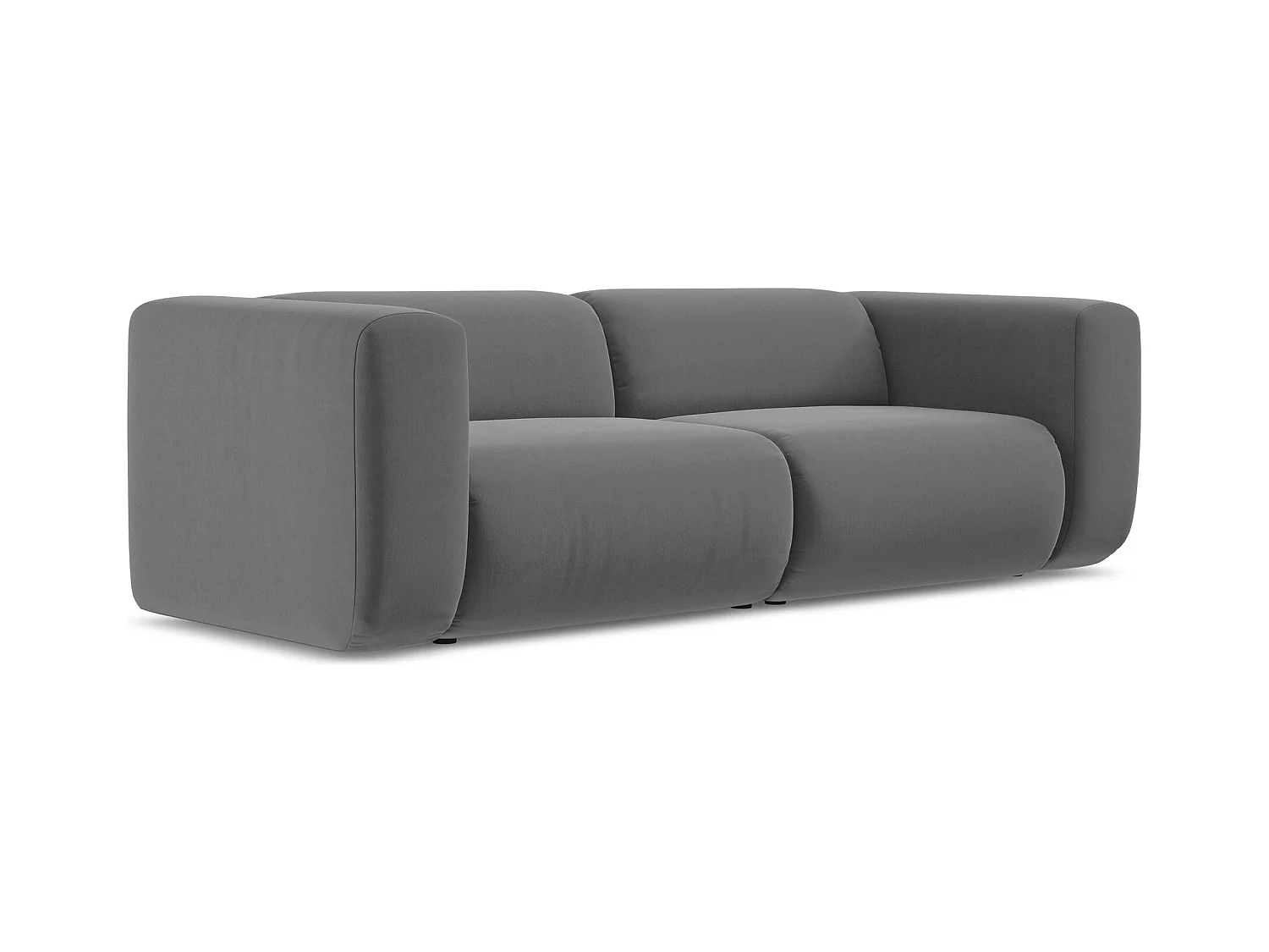 Canapé modulable 3 places en velours - gris - EKAHI