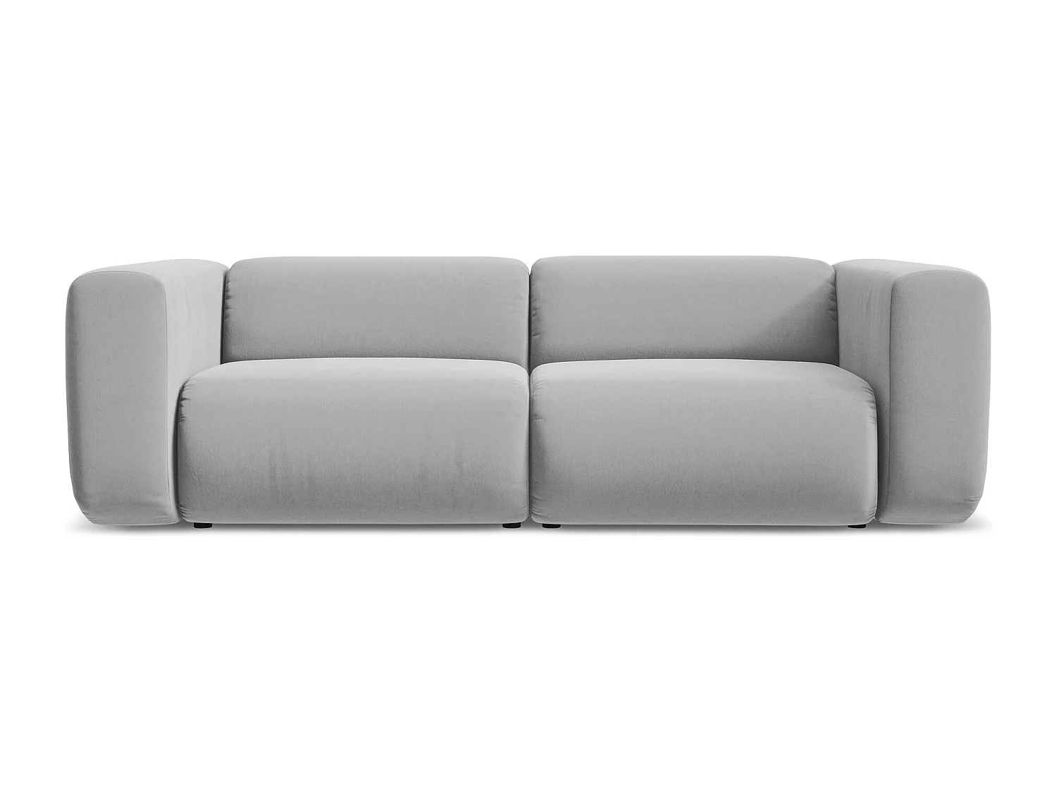Modulares 3-Sitzer Sofa - - Samt - Grau - EKAHI