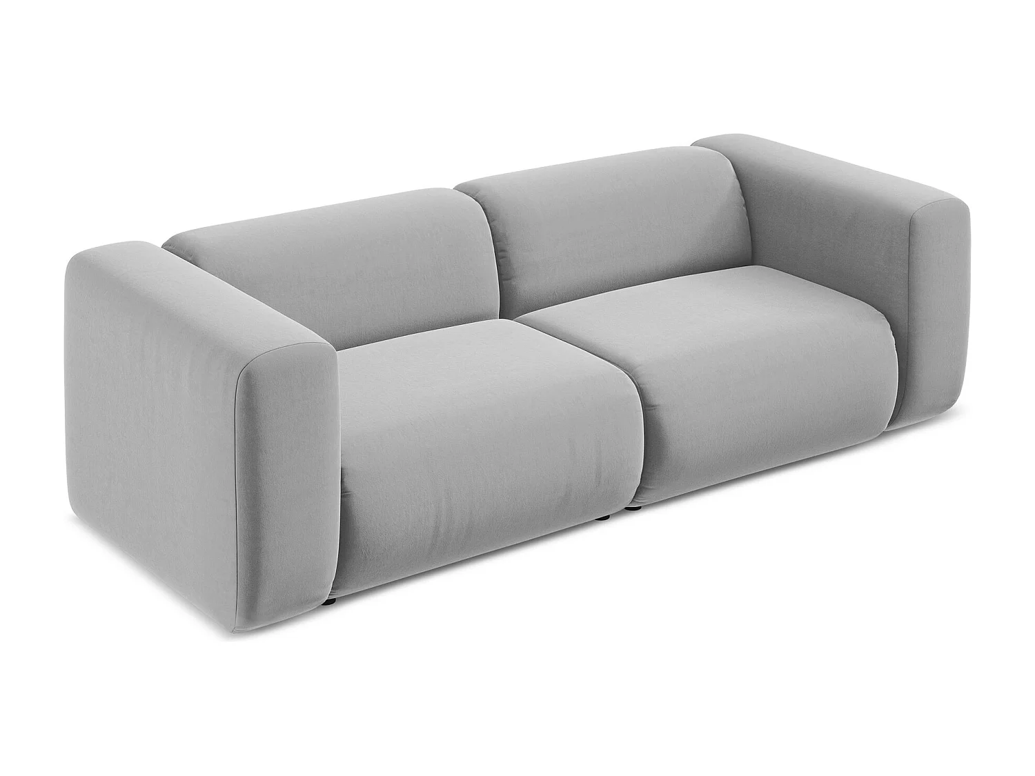 Modulares 3-Sitzer Sofa - - Samt - Grau - EKAHI