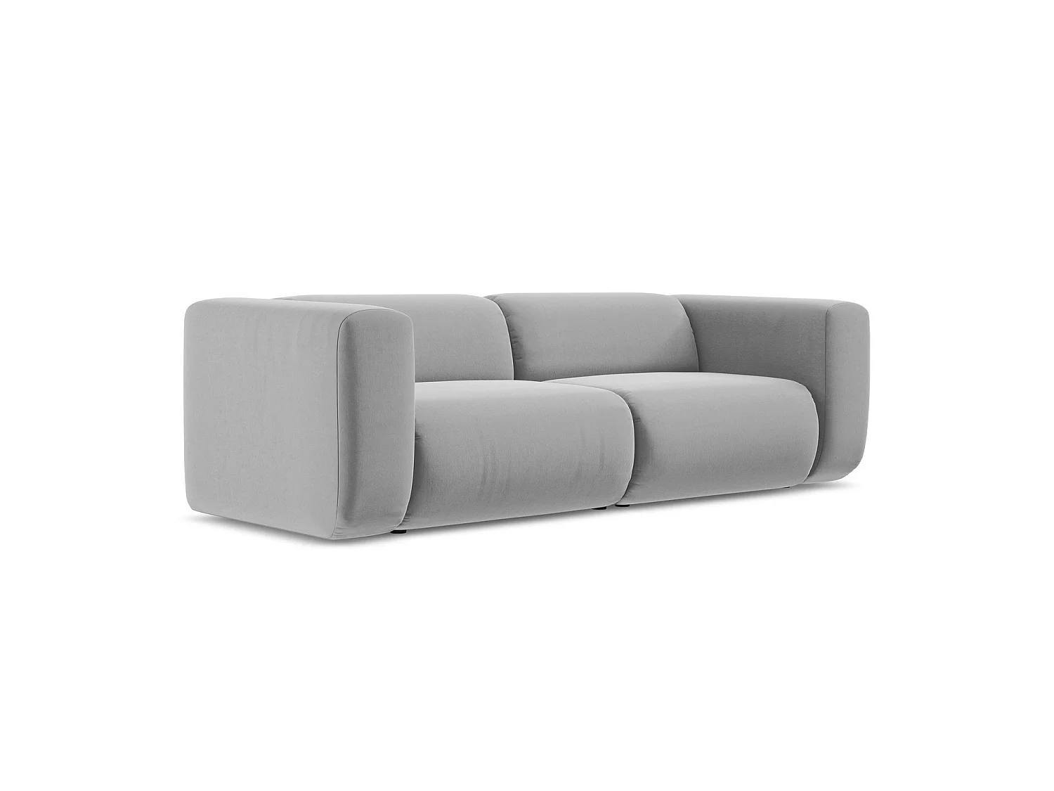 Modulares 3-Sitzer Sofa - - Samt - Grau - BARI