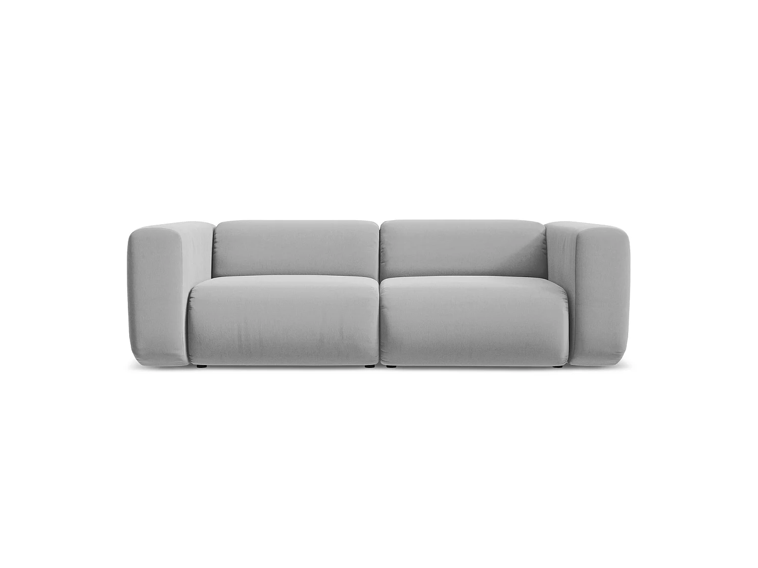 Modulares 3-Sitzer Sofa - - Samt - Grau - BARI