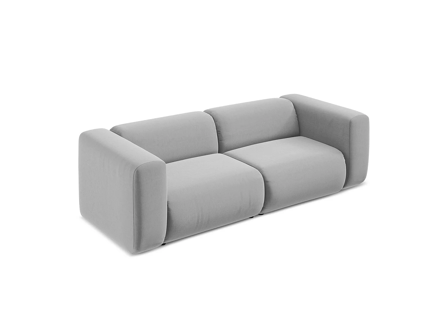 Modulares 3-Sitzer Sofa - - Samt - Grau - BARI