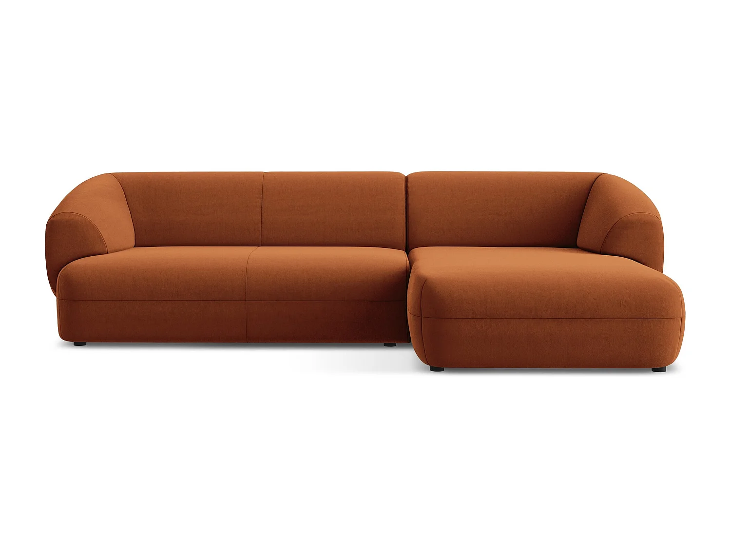 3-Sitzer Modulares Ecksofa - Ecke Rechts - Samt - Terrakotta - MOANA