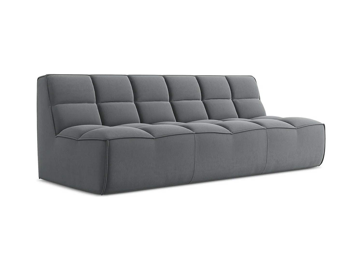 Driezits modulaire bank van staal velours - KALAI