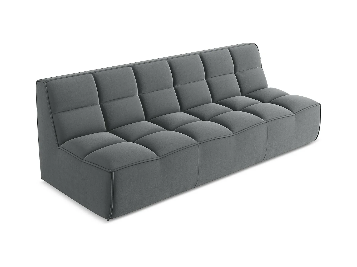 Modulares 3-Sitzer Sofa - - Samt - Stahl - KALAI