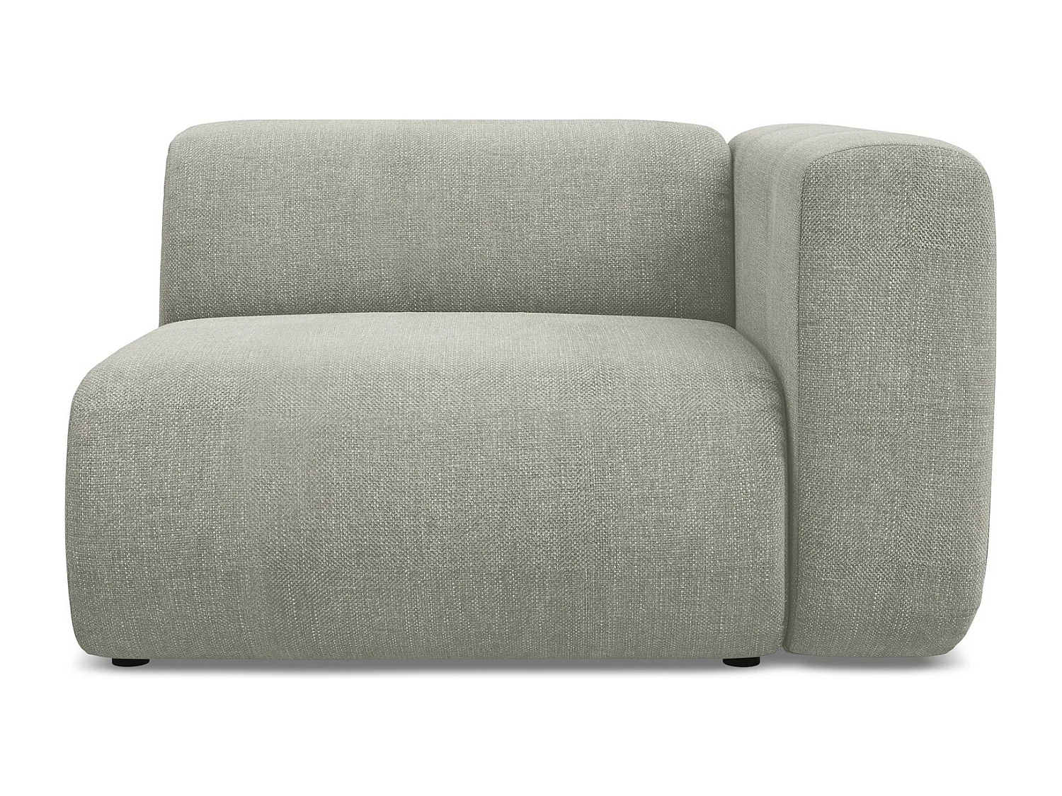 Module avec accoudoirs droit en tissu chenille - beige - EKAHI