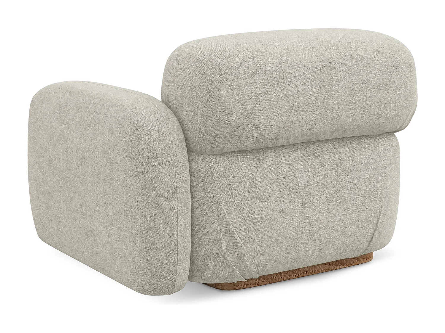 Module avec accoudoirs droit en tissu bouclette - beige clair - AILANI