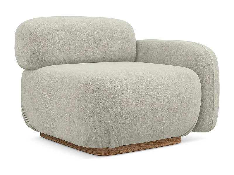 Module avec accoudoirs droit en tissu bouclette - beige clair - AILANI