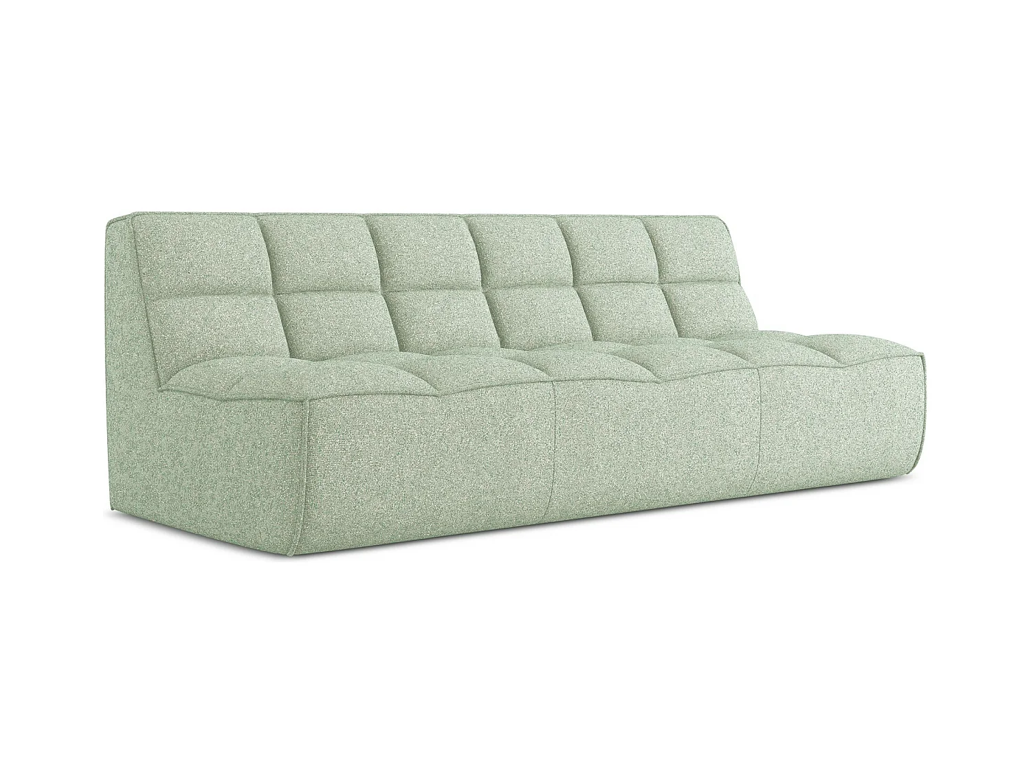 Modulares 3-Sitzer Sofa - - Strukturstoff - Hellgrün - KALAI