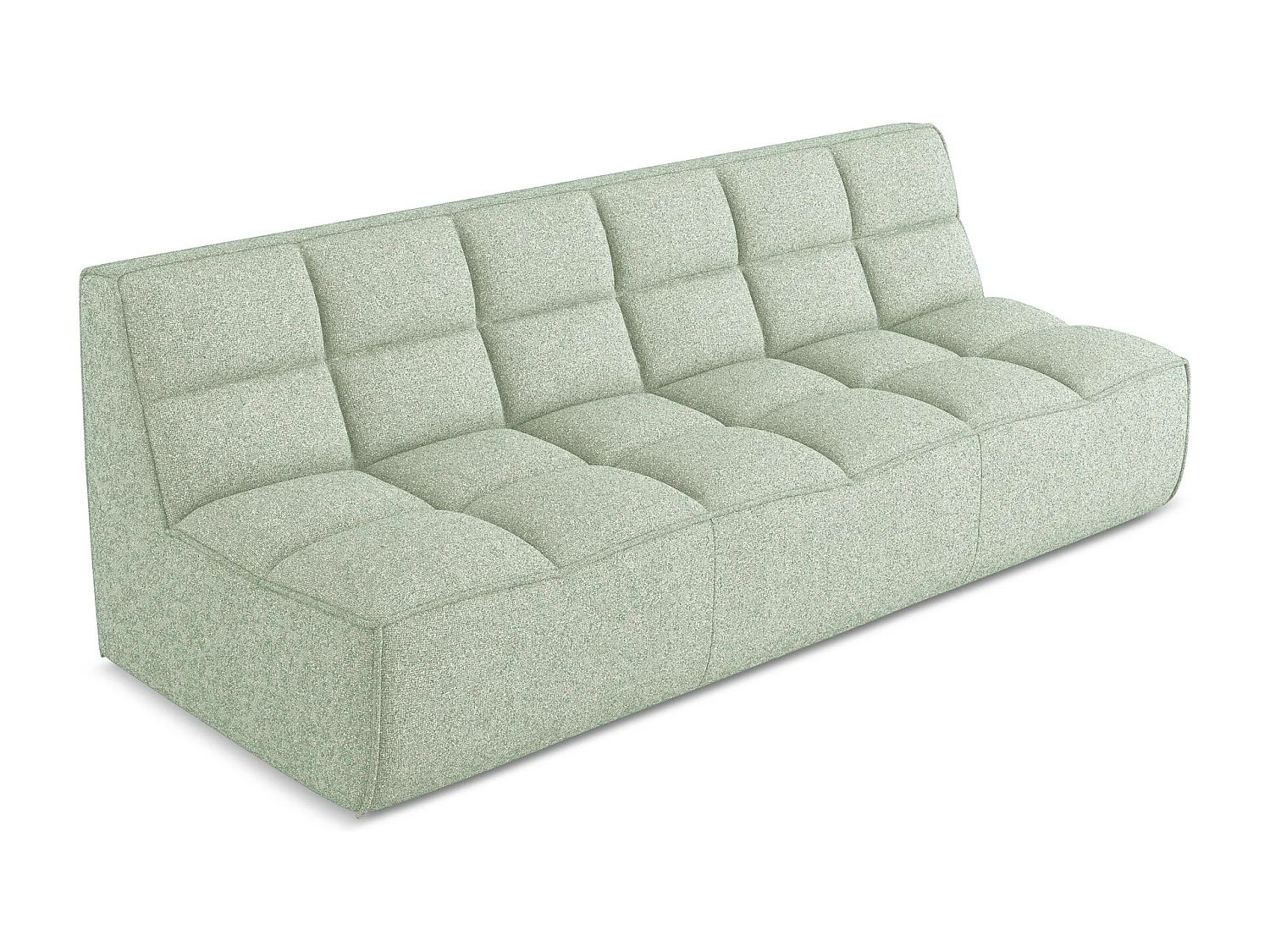 3-osobowa kanapa modułowa - z tkaniny strukturalnej - jasnozielony - KALAI