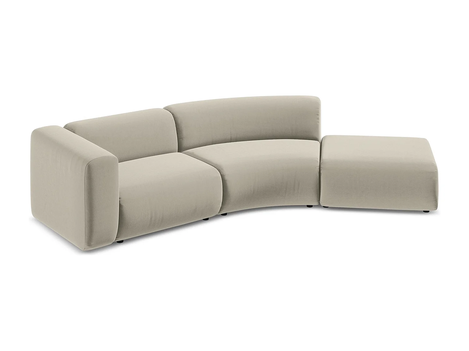 4-Sitzer Sofa Rechts - - Samt - Perle - EKAHI