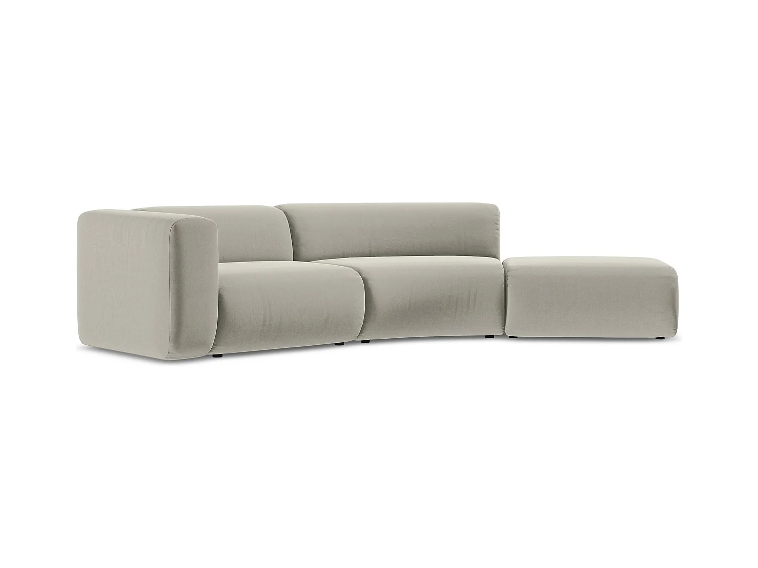 4-Sitzer Sofa Rechts - - Samt - Perle - EKAHI