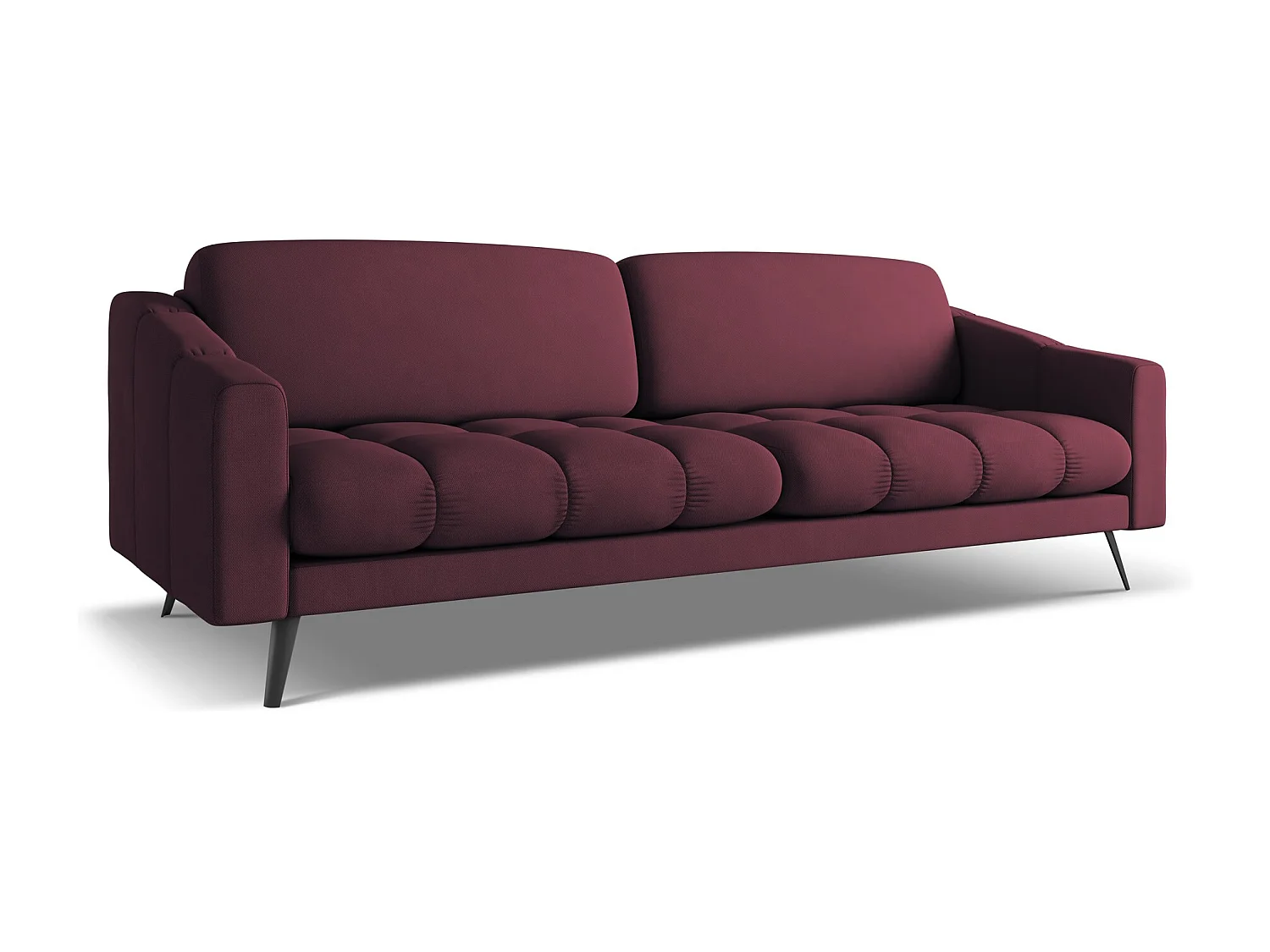 4-Sitzer Sofa - - Chenille - Rotwein - NALU