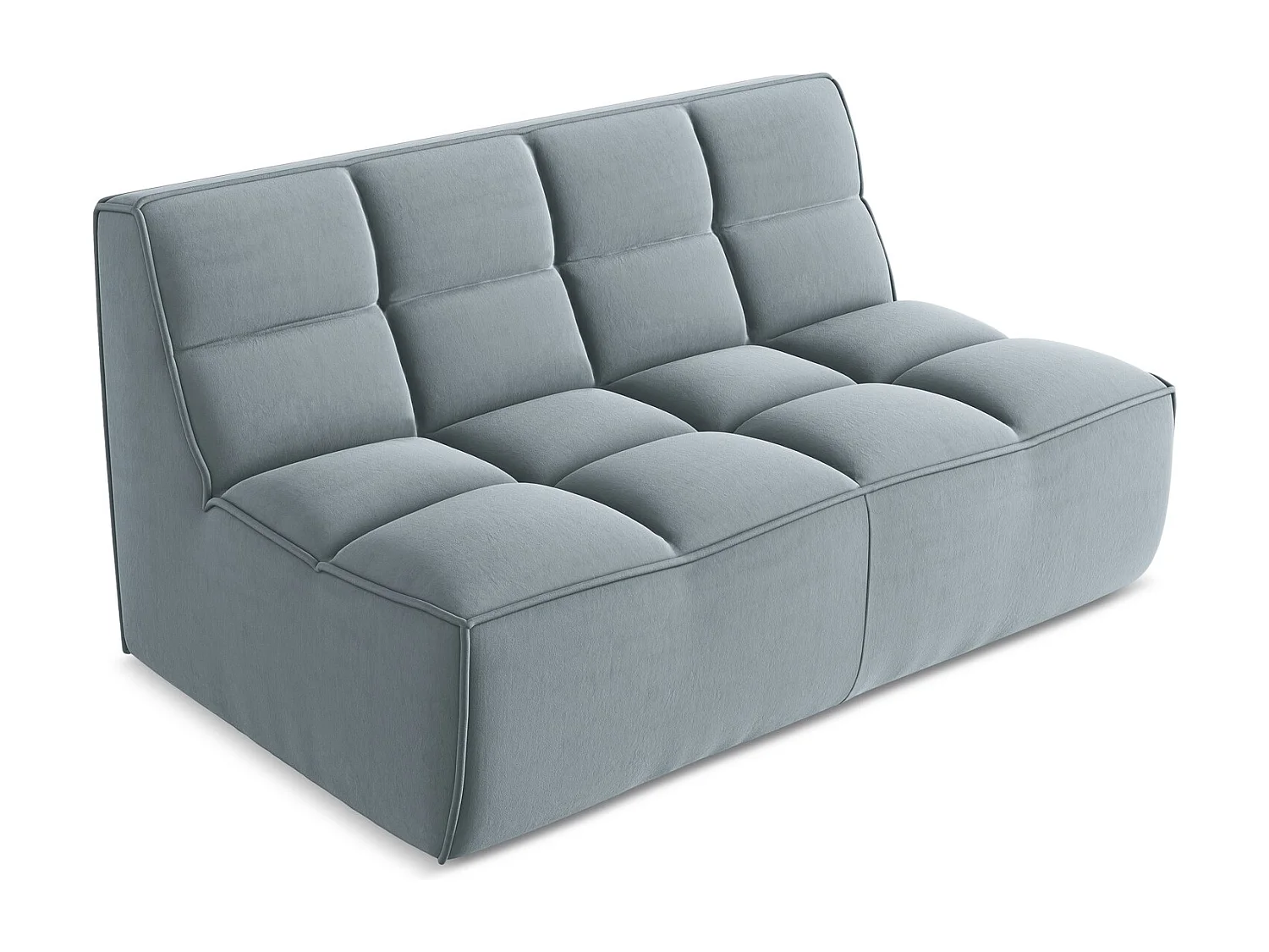 2-Sitzer Sofa - - Samt - Hellblau - KALAI