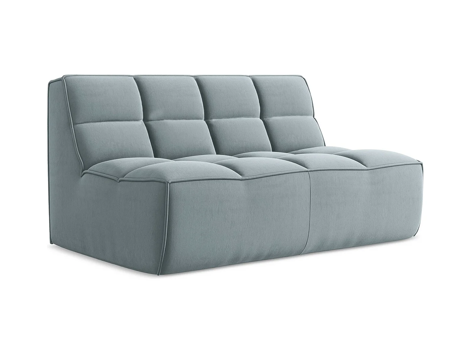2-Sitzer Sofa - - Samt - Hellblau - KALAI