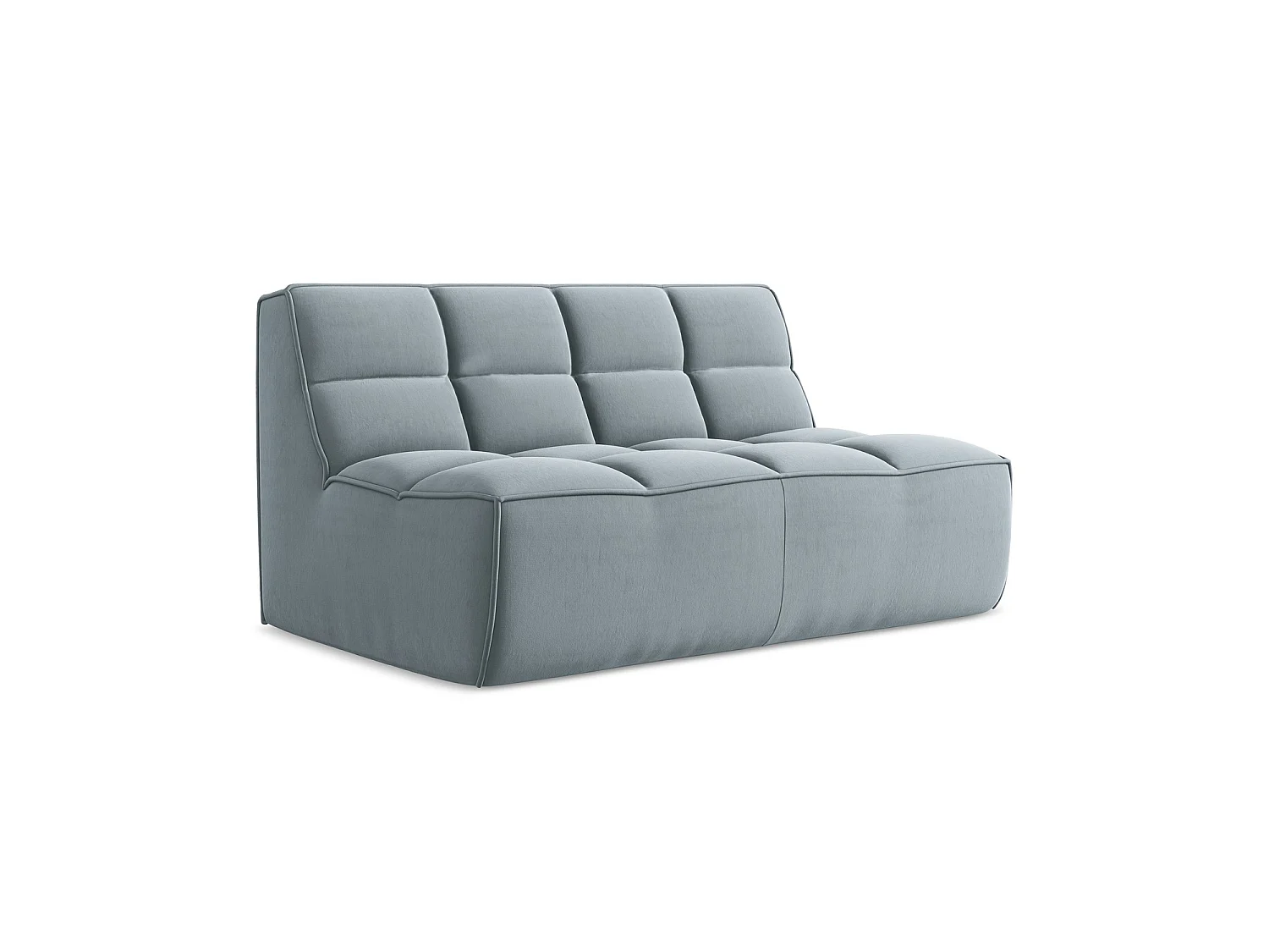 Tweezits modulaire bank van lichtblauw velours - BELLUNO