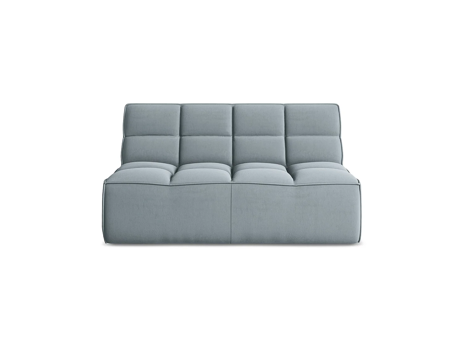 Tweezits modulaire bank van lichtblauw velours - BELLUNO