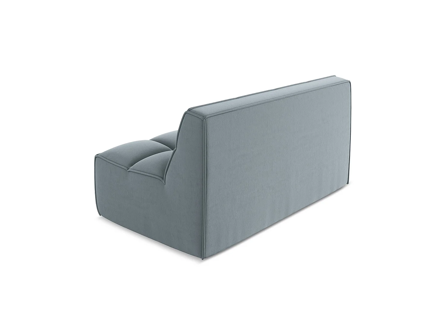 Tweezits modulaire bank van lichtblauw velours - BELLUNO