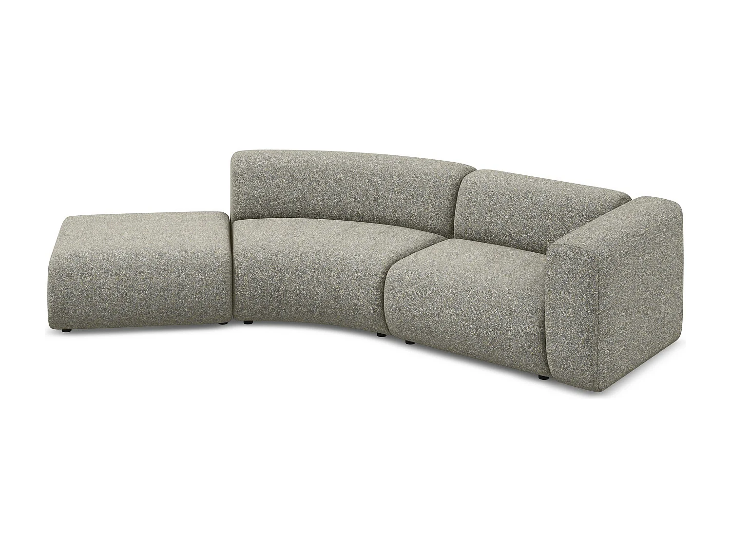 Canapé modulable 4 places gauche en tissu texturé - beige foncé - EKAHI