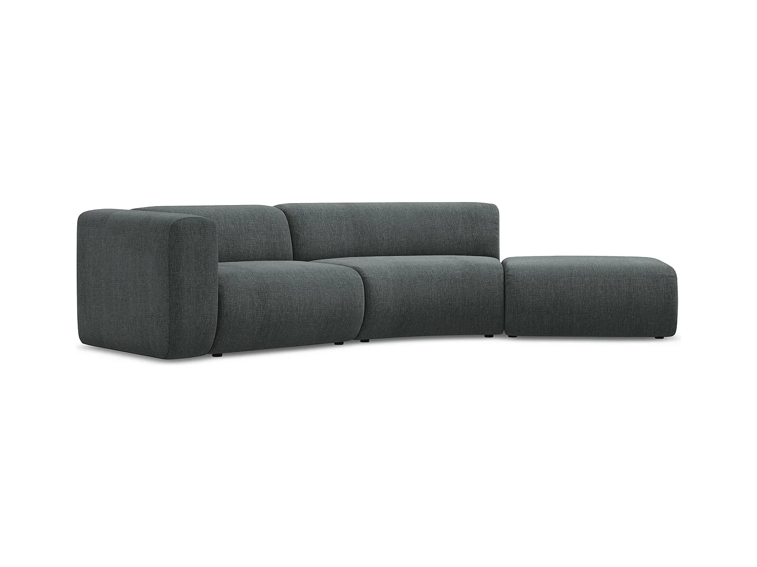 Canapé modulable 4 places droit en tissu chenille - graphite - EKAHI