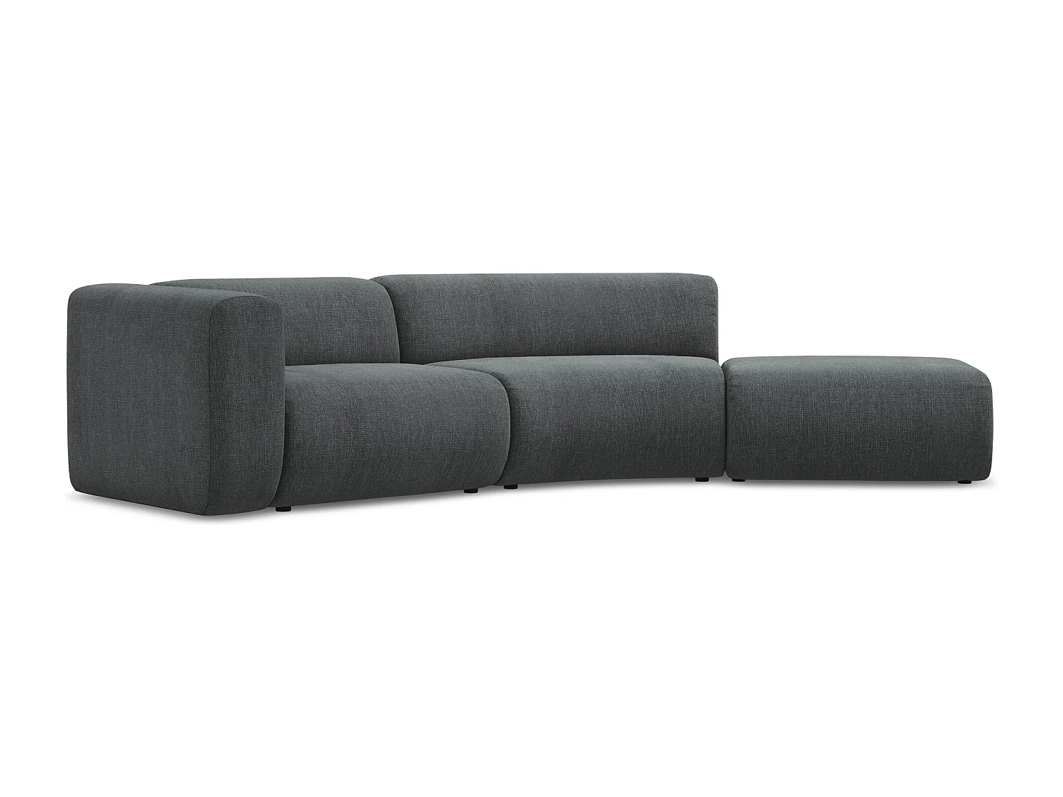 Canapé modulable 4 places droit en tissu chenille - graphite - EKAHI