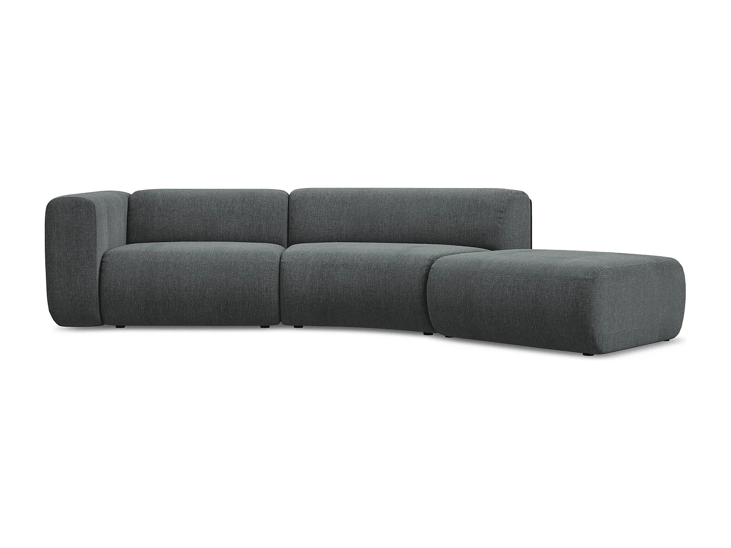 Canapé modulable 4 places droit en tissu chenille - graphite - EKAHI