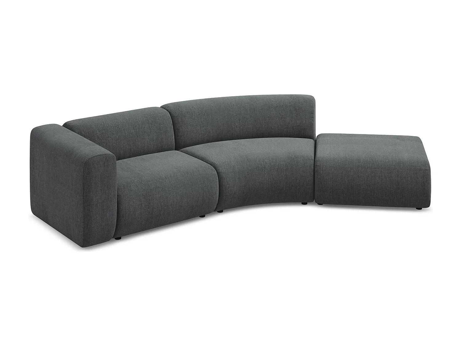 Canapé modulable 4 places droit en tissu chenille - graphite - EKAHI