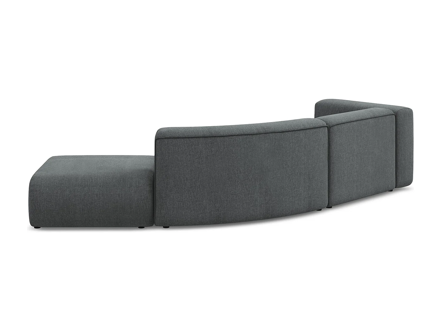 Canapé modulable 4 places droit en tissu chenille - graphite - EKAHI