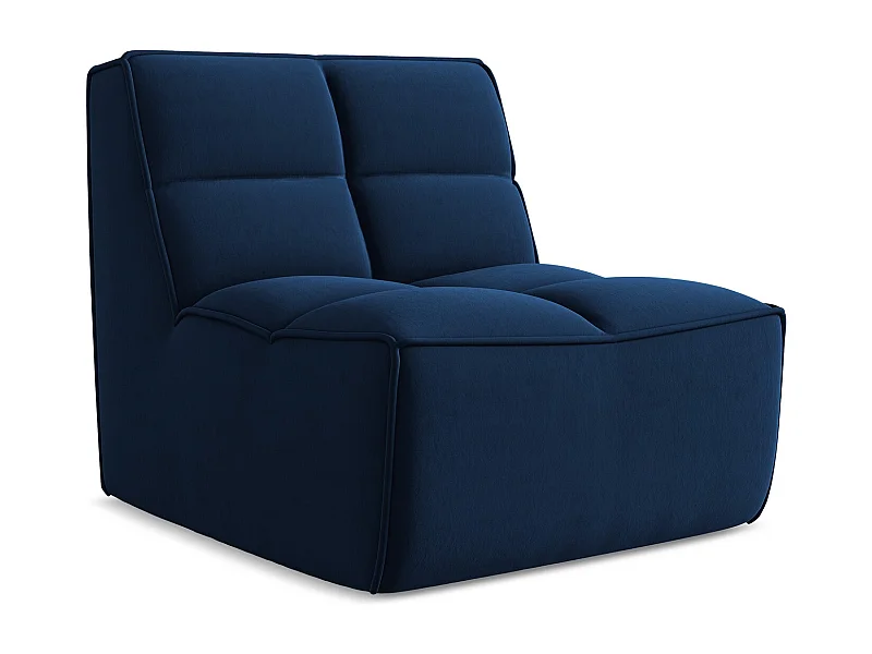 Fauteuil pour canapé modulable en velours - bleu royal - KALAI