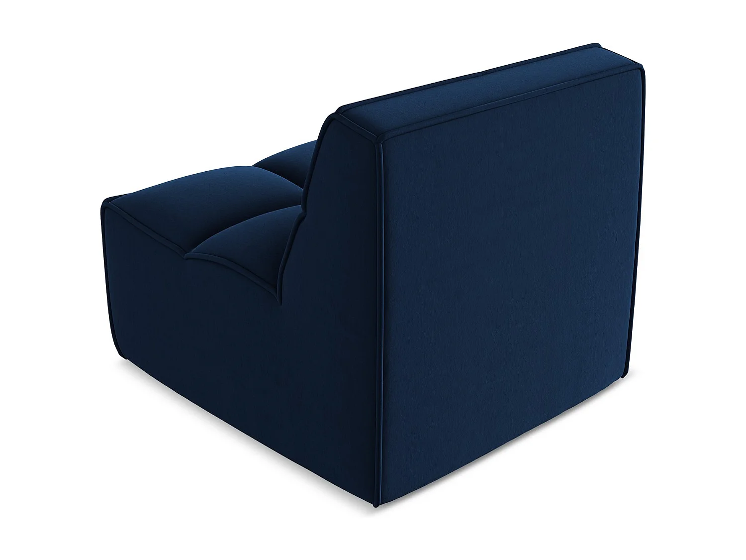 Fauteuil pour canapé modulable en velours - bleu royal - KALAI