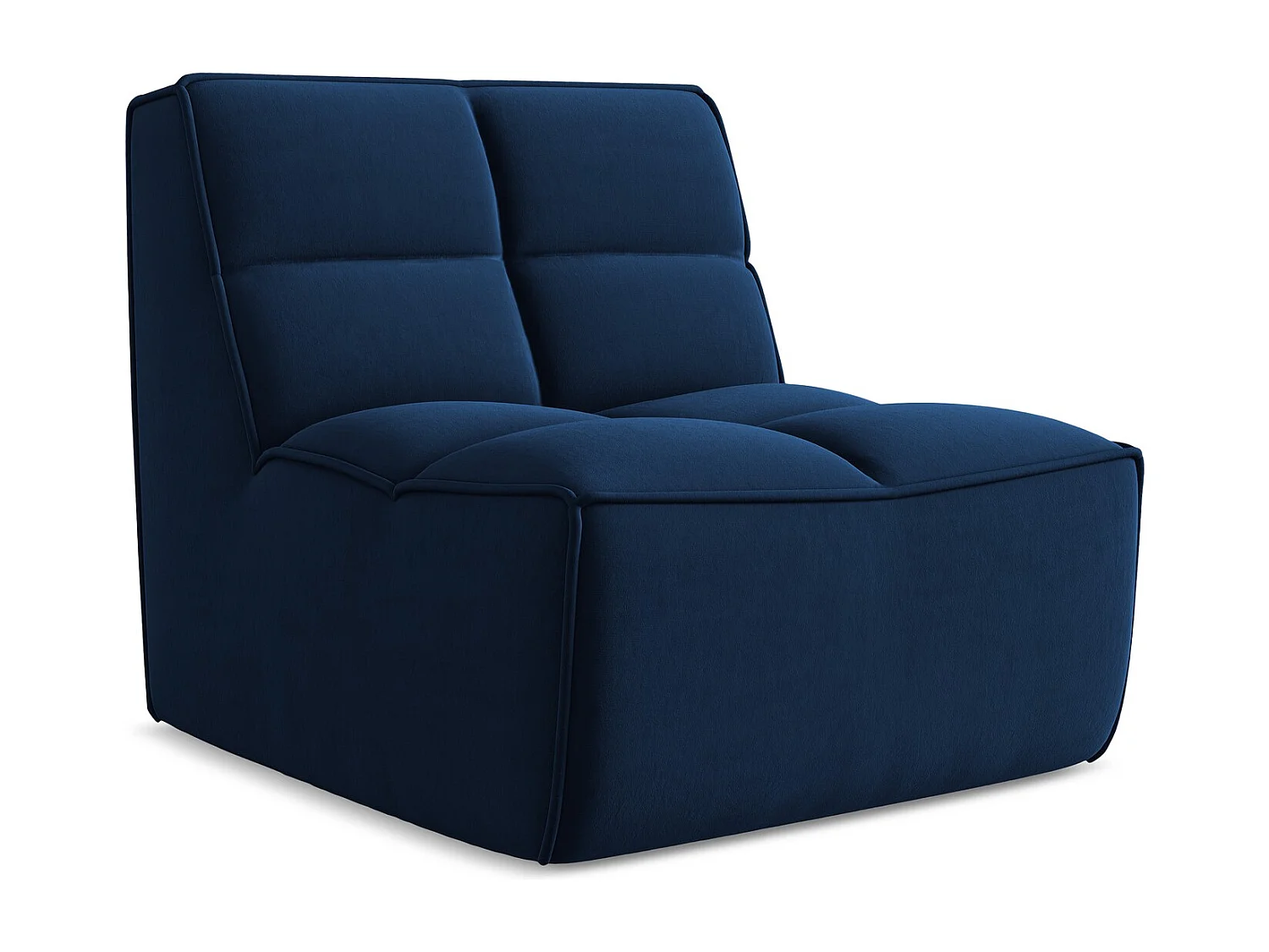Fauteuil pour canapé modulable en velours - bleu royal - KALAI